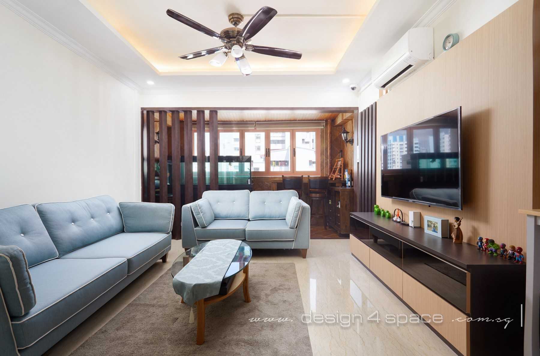Transitional Living Room with Granite Floor and TV Console
