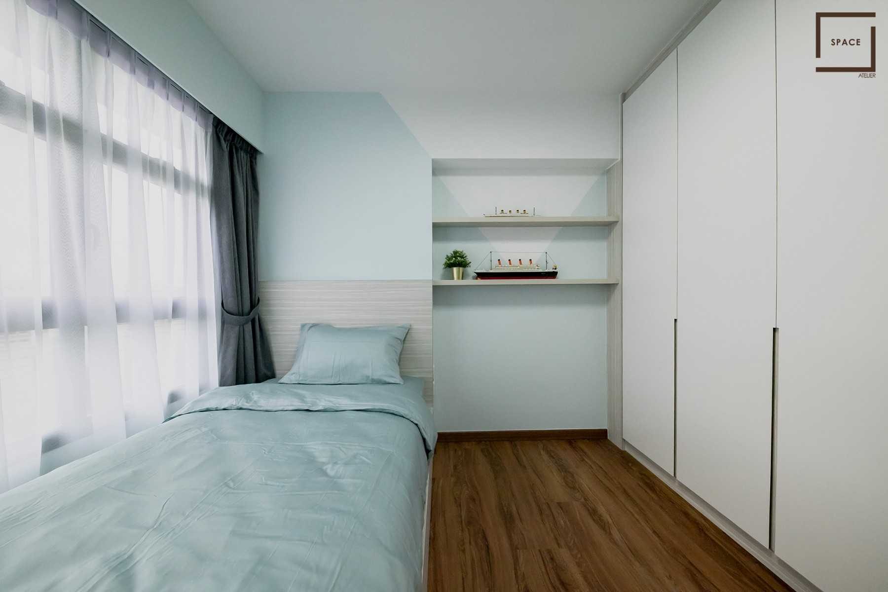 Scandinavian Bedroom with Parquet Floor and Wardrobe