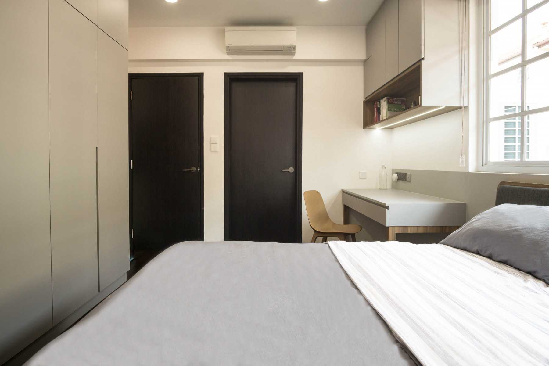 Modern Bedroom with Bedside Table and Bedroom Dresser