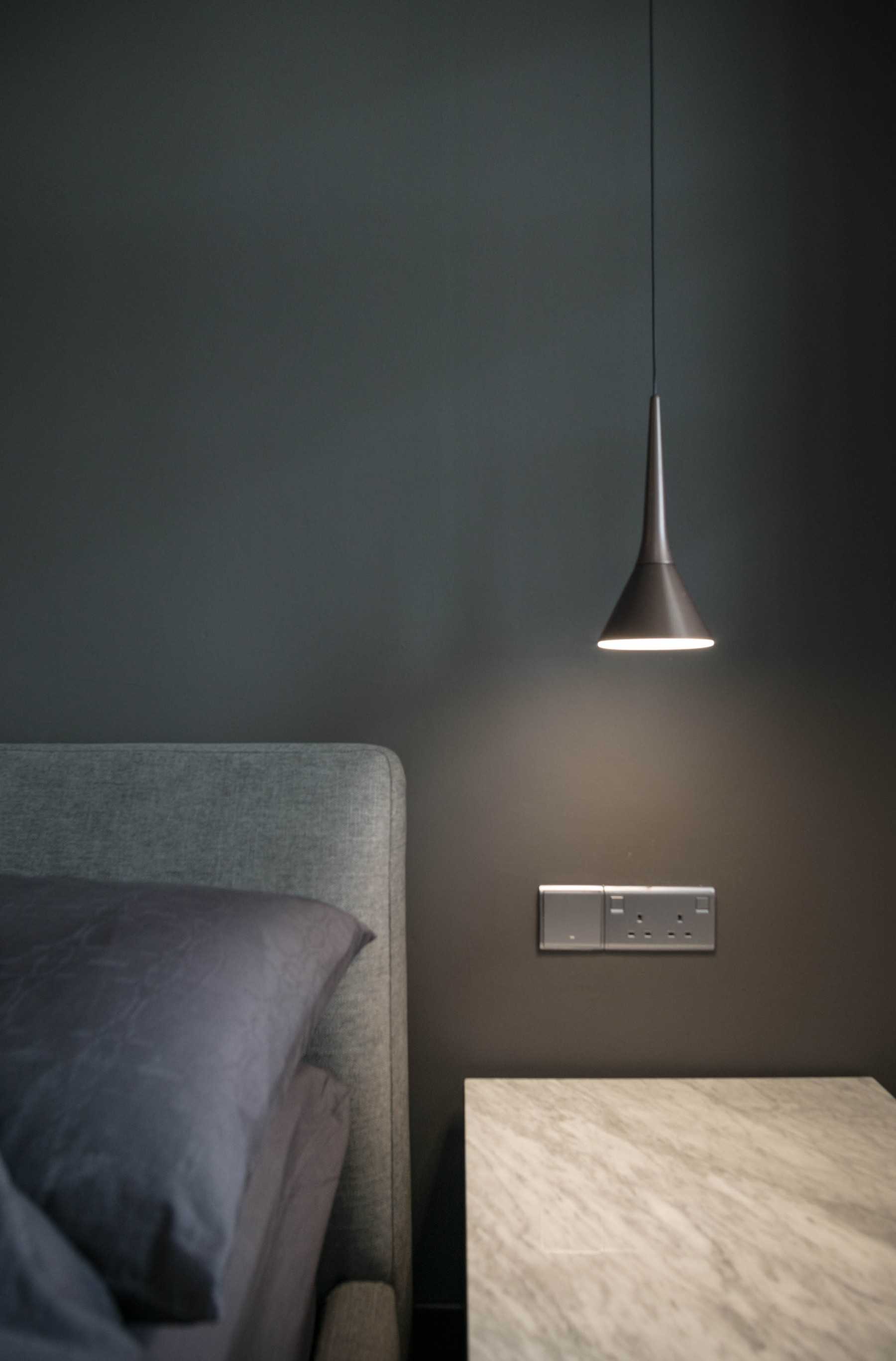Modern Bedroom with Bed and Lighting