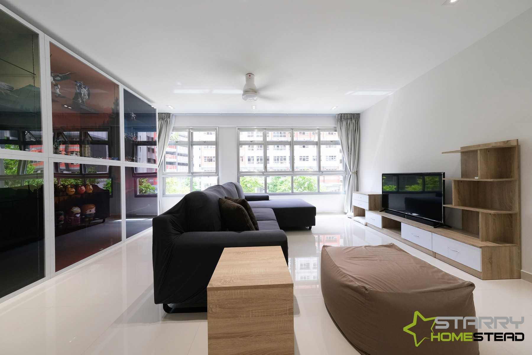 Scandinavian Living Room with TV Console and Sofa