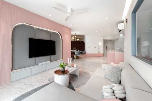Modern Living Room at Luxe Au Pastel