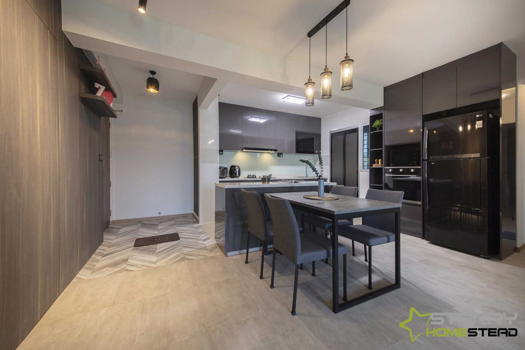 Industrial Dining Room with Dining Table and Dining Chairs