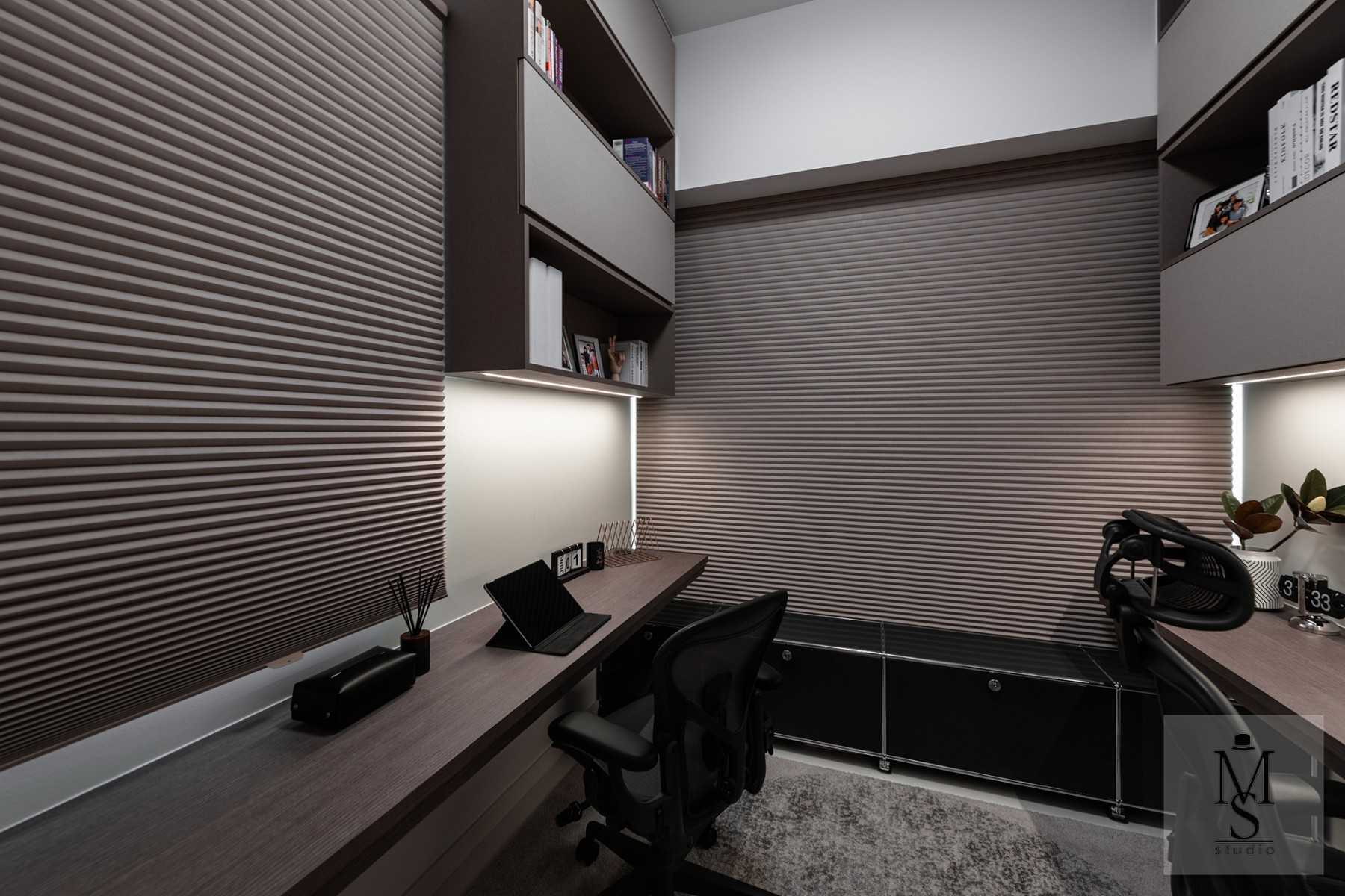 Contemporary Study with Bookshelf and Desk