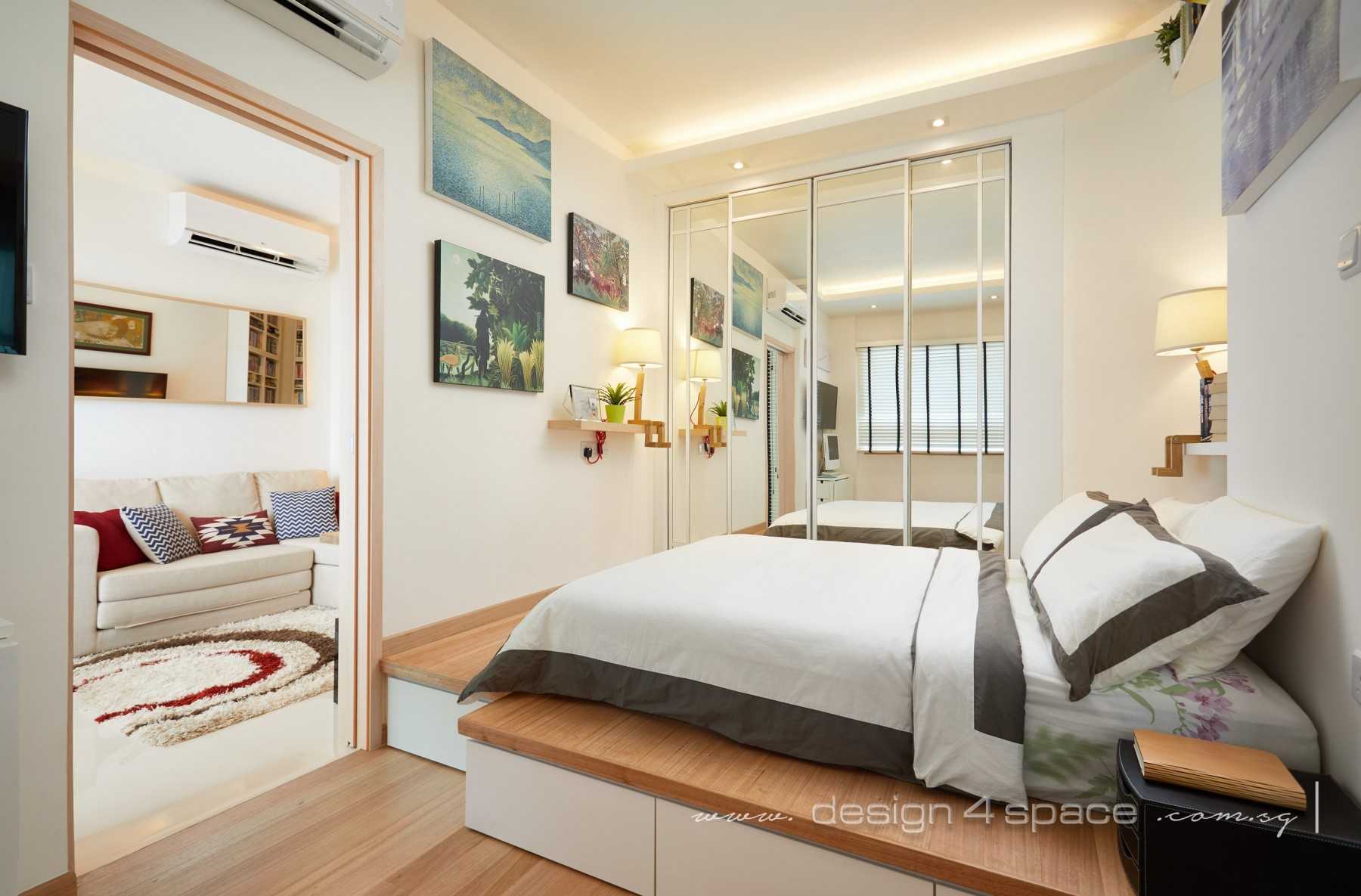 Asian Bedroom with Drop Light and Drop Ceiling