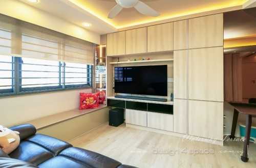 Contemporary Living Room at Punggol | Waterway Terraces