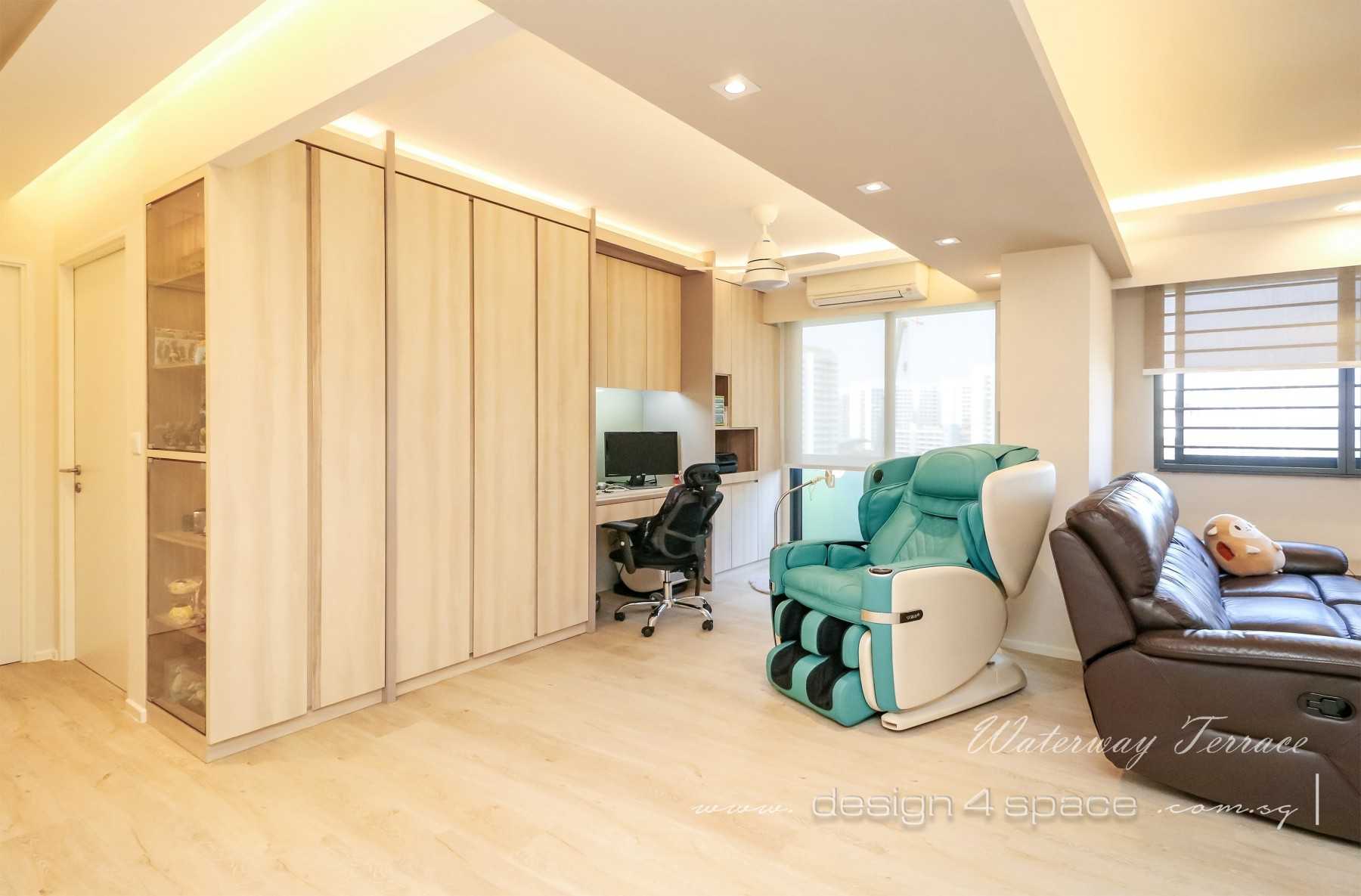 Contemporary Living Room with Vinyl Flooring and Parquet Floor