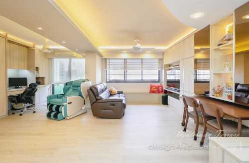 Contemporary Living Room at Punggol | Waterway Terraces