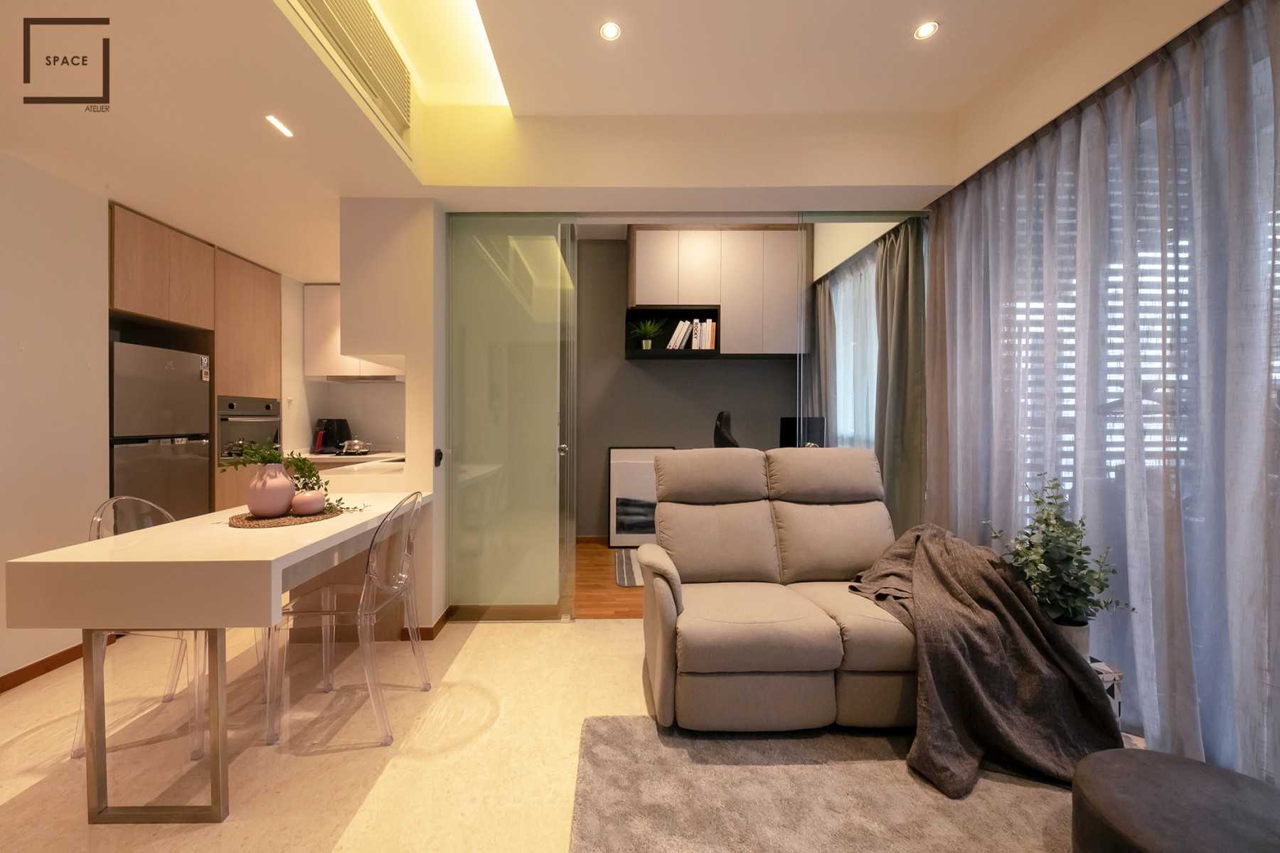 Scandinavian Living Room with TV Console and Sofa