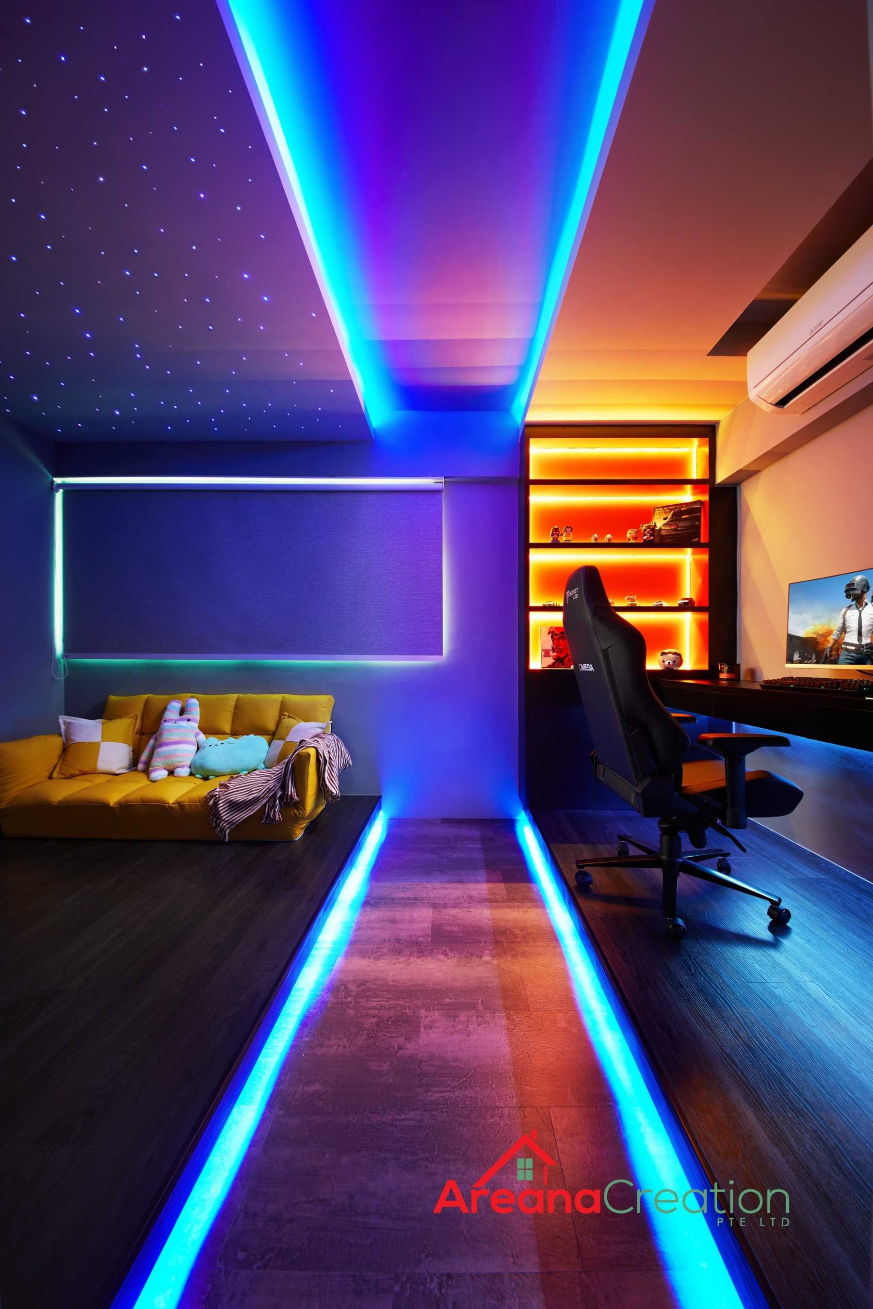 Modern Home Office with Desk and Desk Chairs