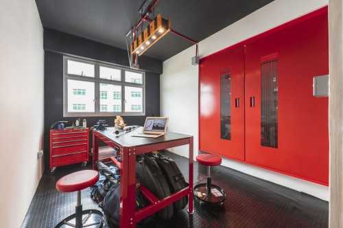 Eclectic Home Office at BTO Apartment at Canberra Street (Unusual Theme - Resident Evil)