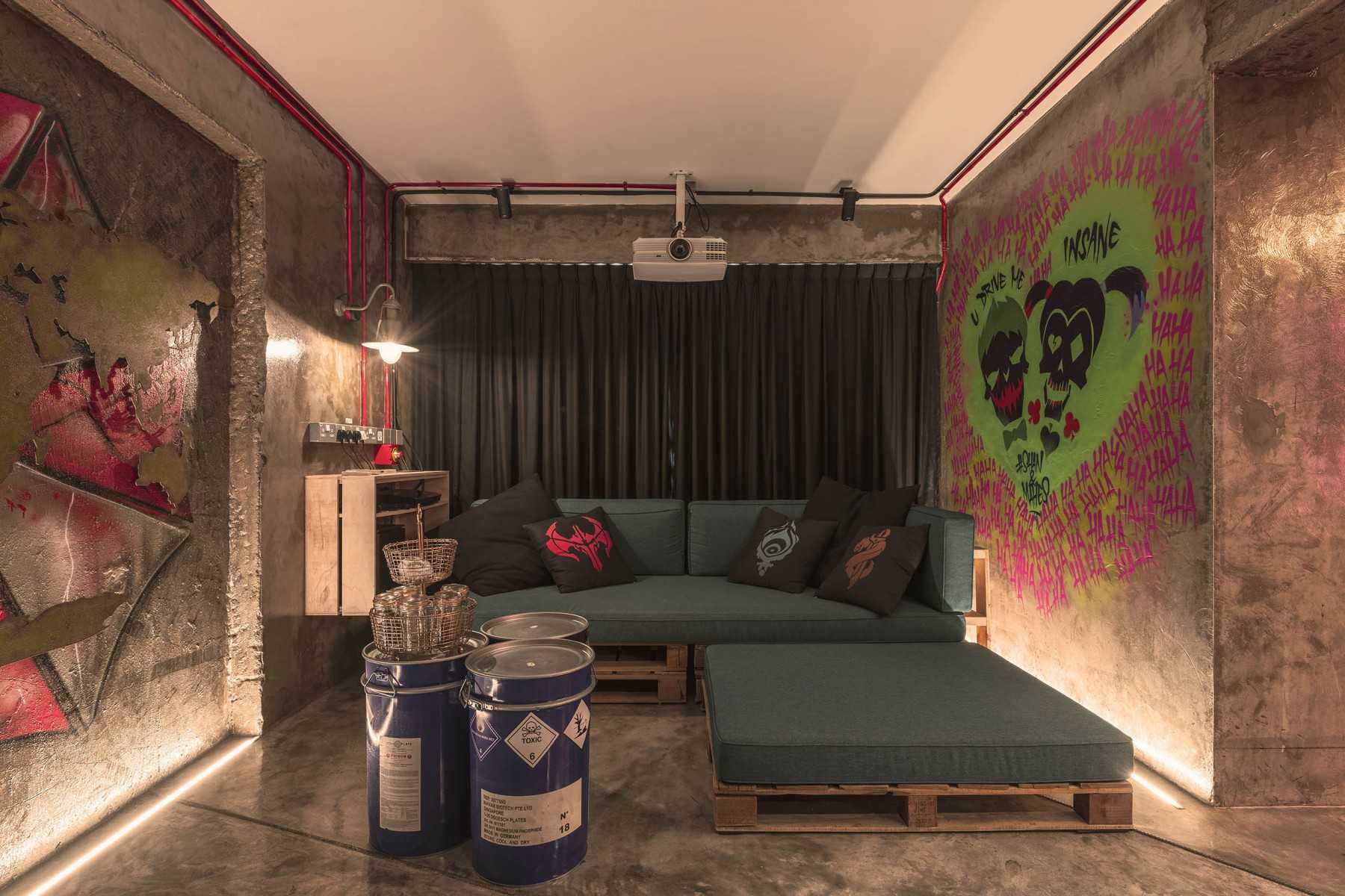 Eclectic Living Room with Paintings and TV