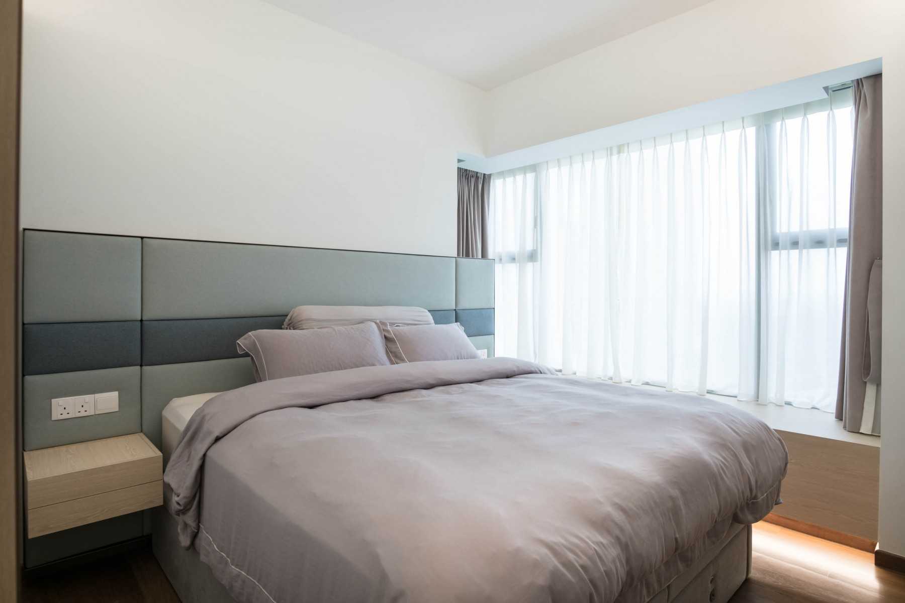 Minimalist Bedroom with Built-in Bed and Queen Bed