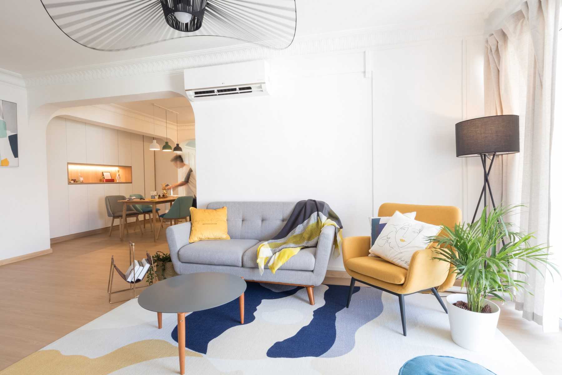 Scandinavian Living Room with Sofa and Coffee Table