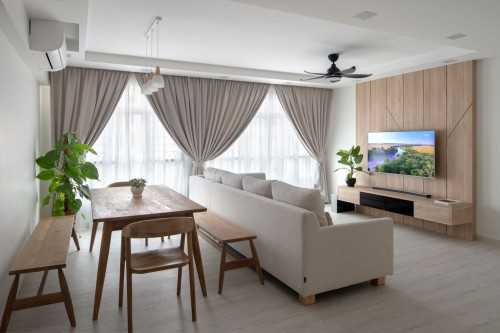 Scandinavian Living Room at Bedok BTO Flat