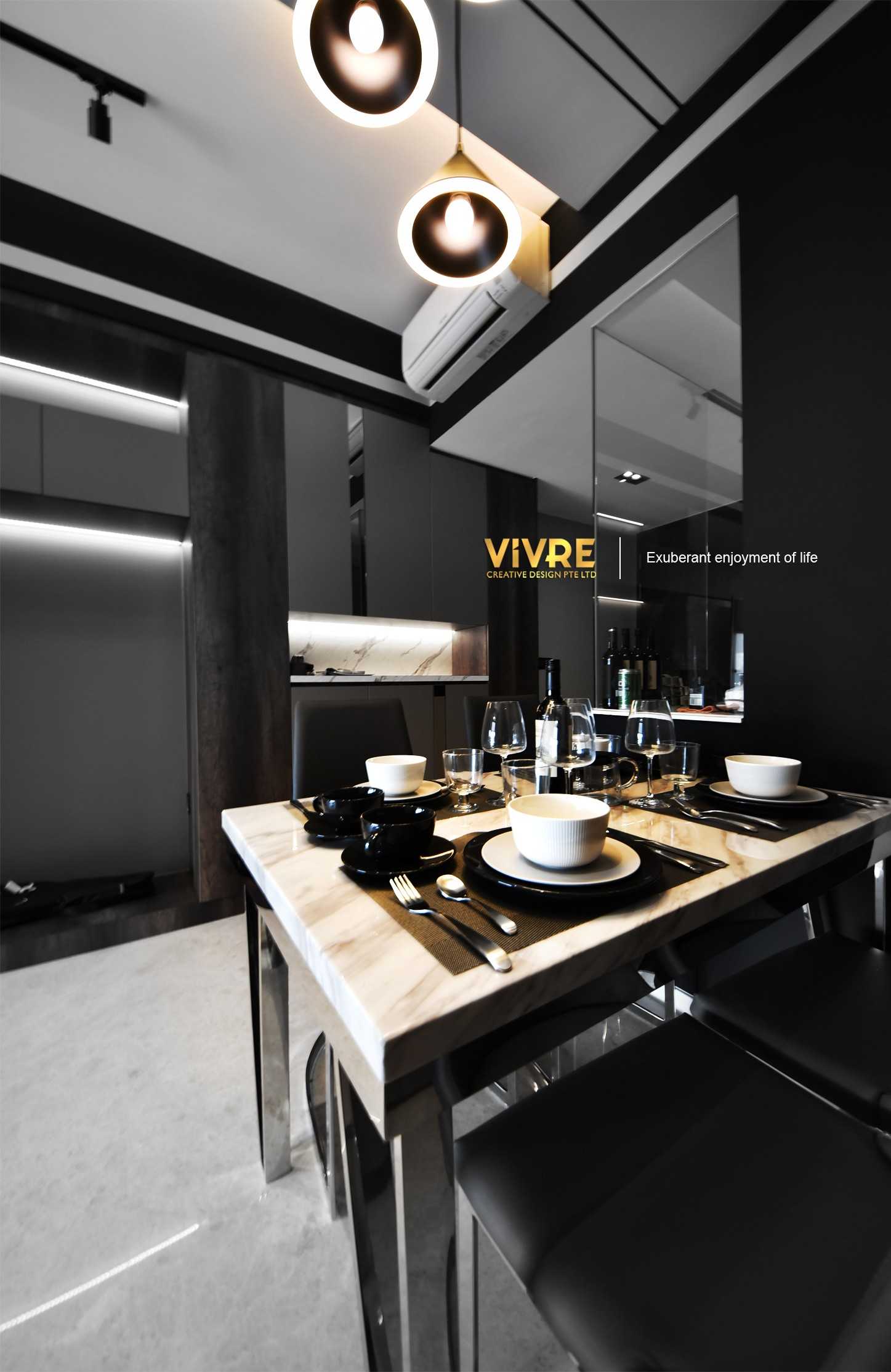 Modern Dining Room with Ceiling Light and Chandelier