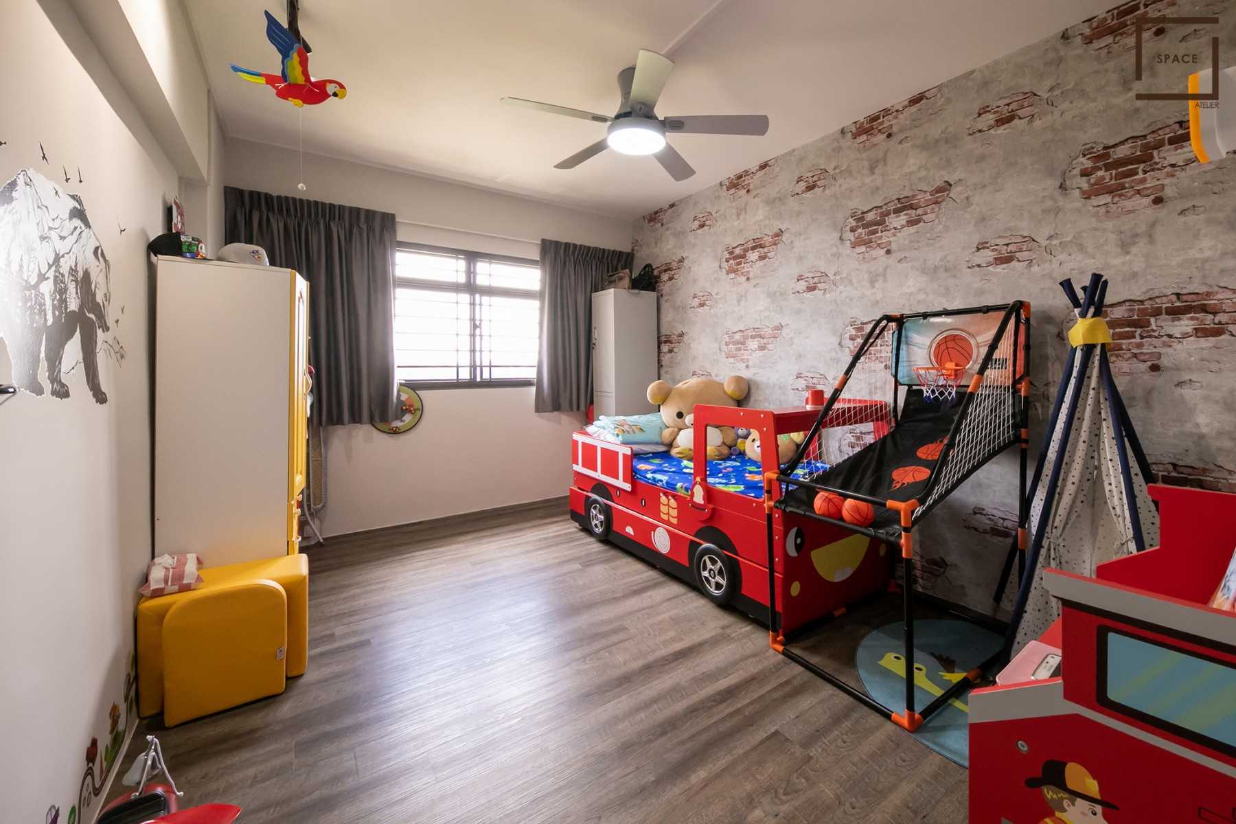 Modern Kids Room with Built-in Bed and Toys