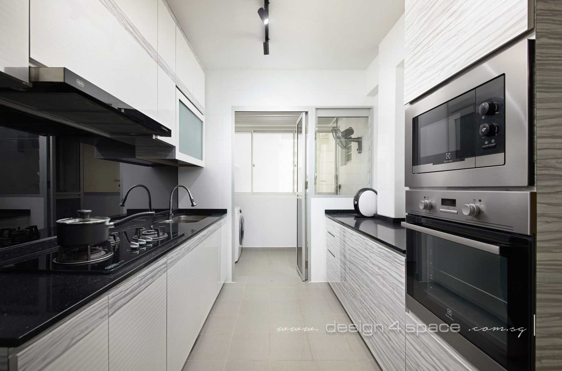 Asian Kitchen with Kitchen Island and Open Kitchen