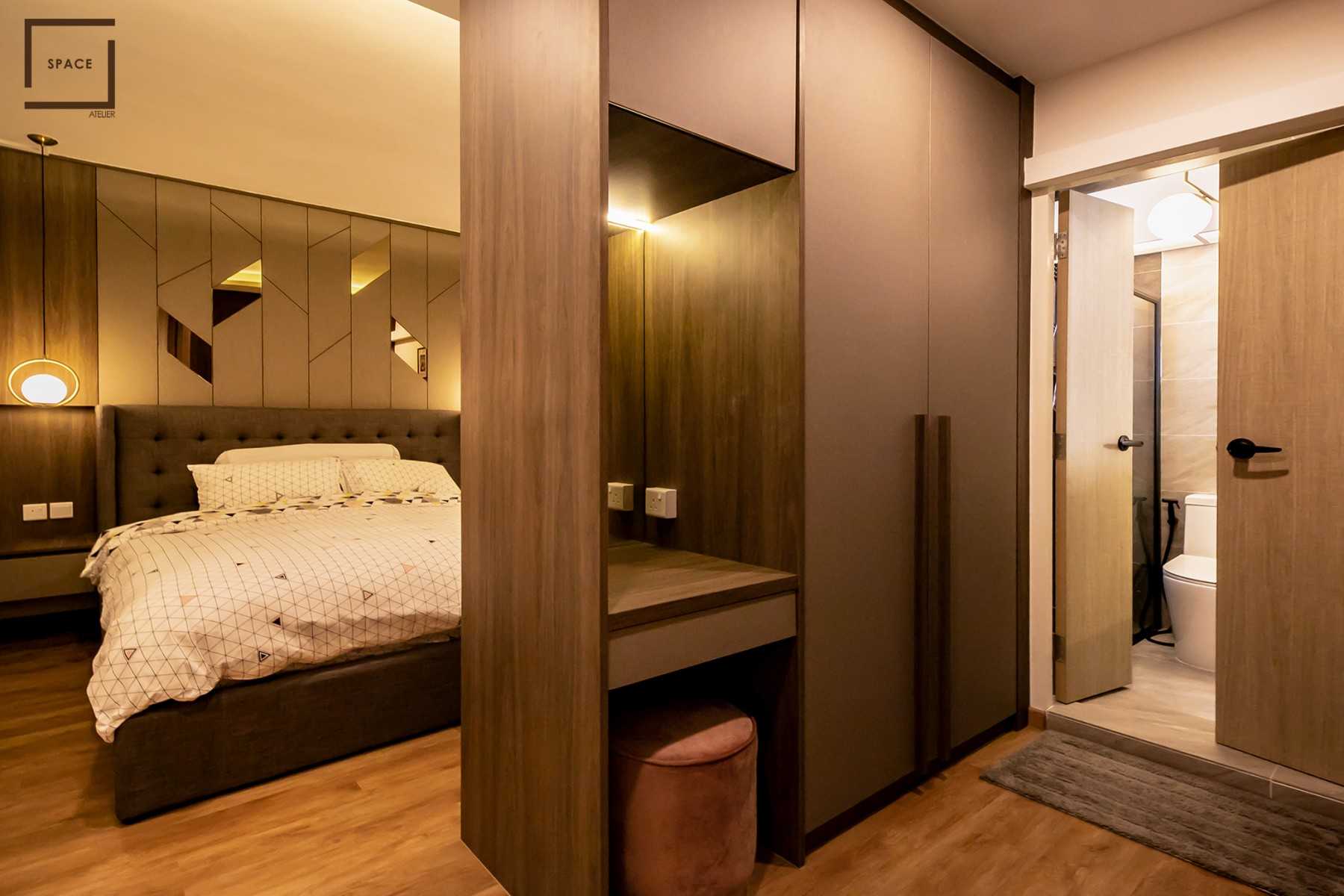 Scandinavian Bedroom with Vinyl Flooring and Cove Lighting