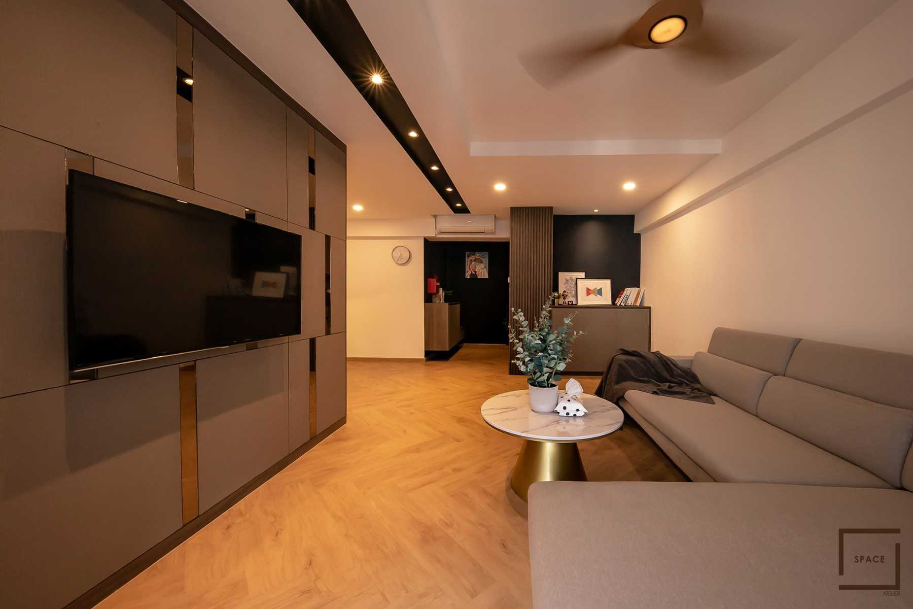 Scandinavian Living Room with TV Console and Sofa