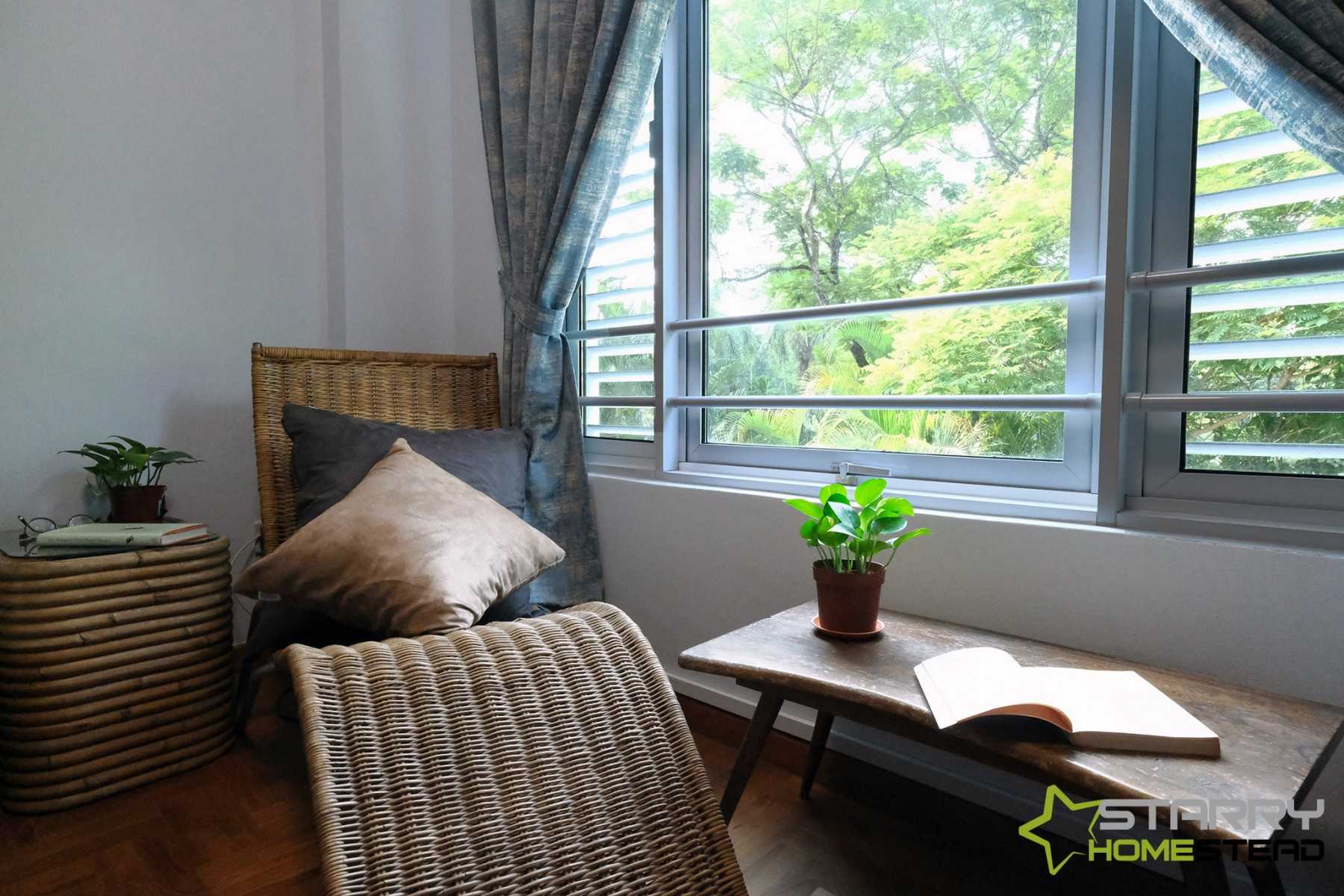 Modern Studio with Outdoor Chairs and Coffee Table