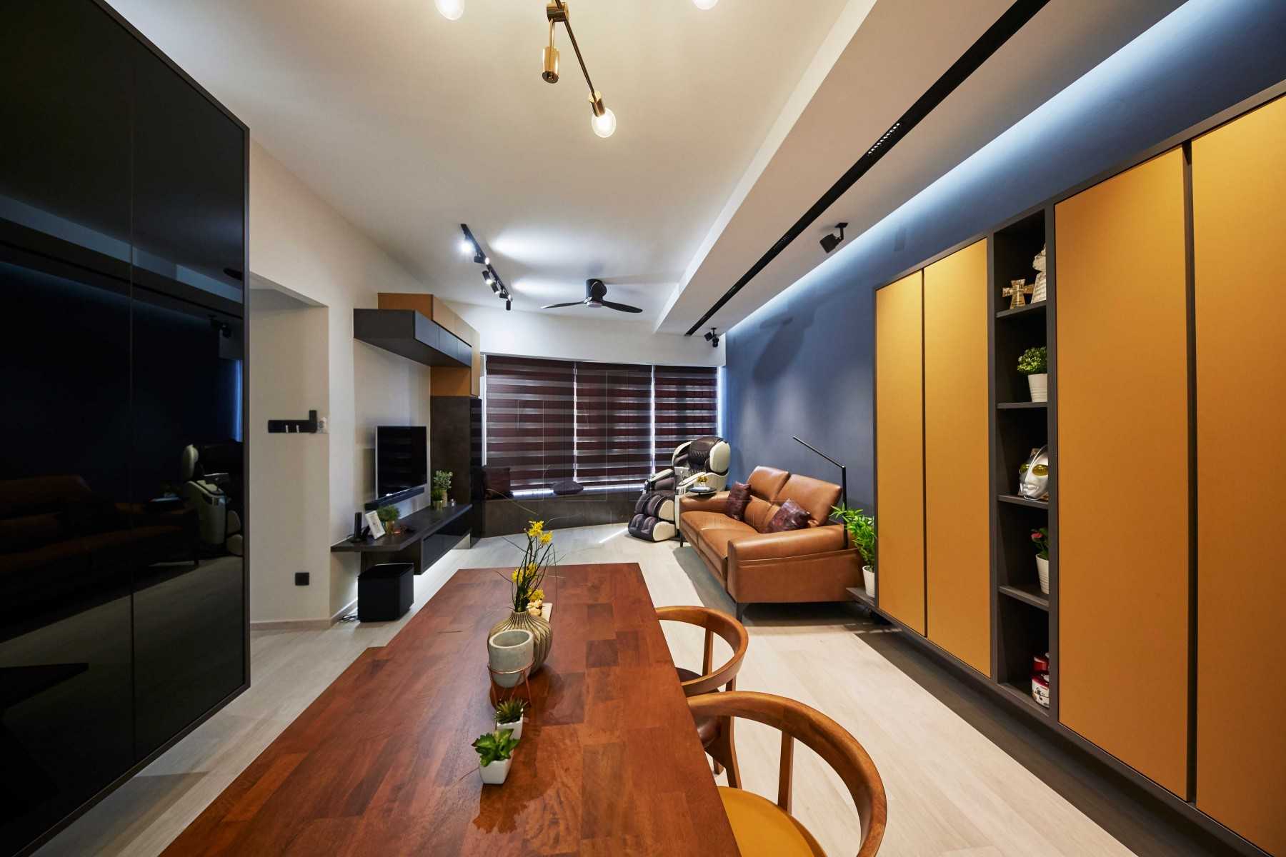 Modern Living Room with Vinyl Flooring and TV Console