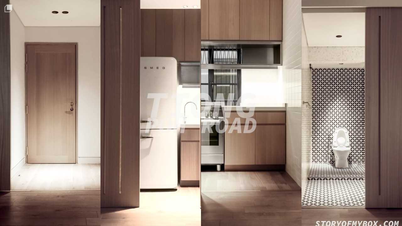 Minimalist Kitchen with Mosaic and Open Kitchen