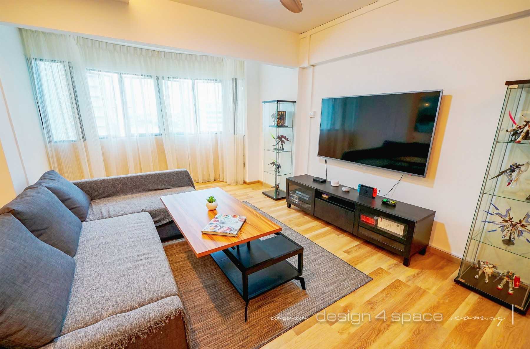 Contemporary Living Room with TV Console and Sofa