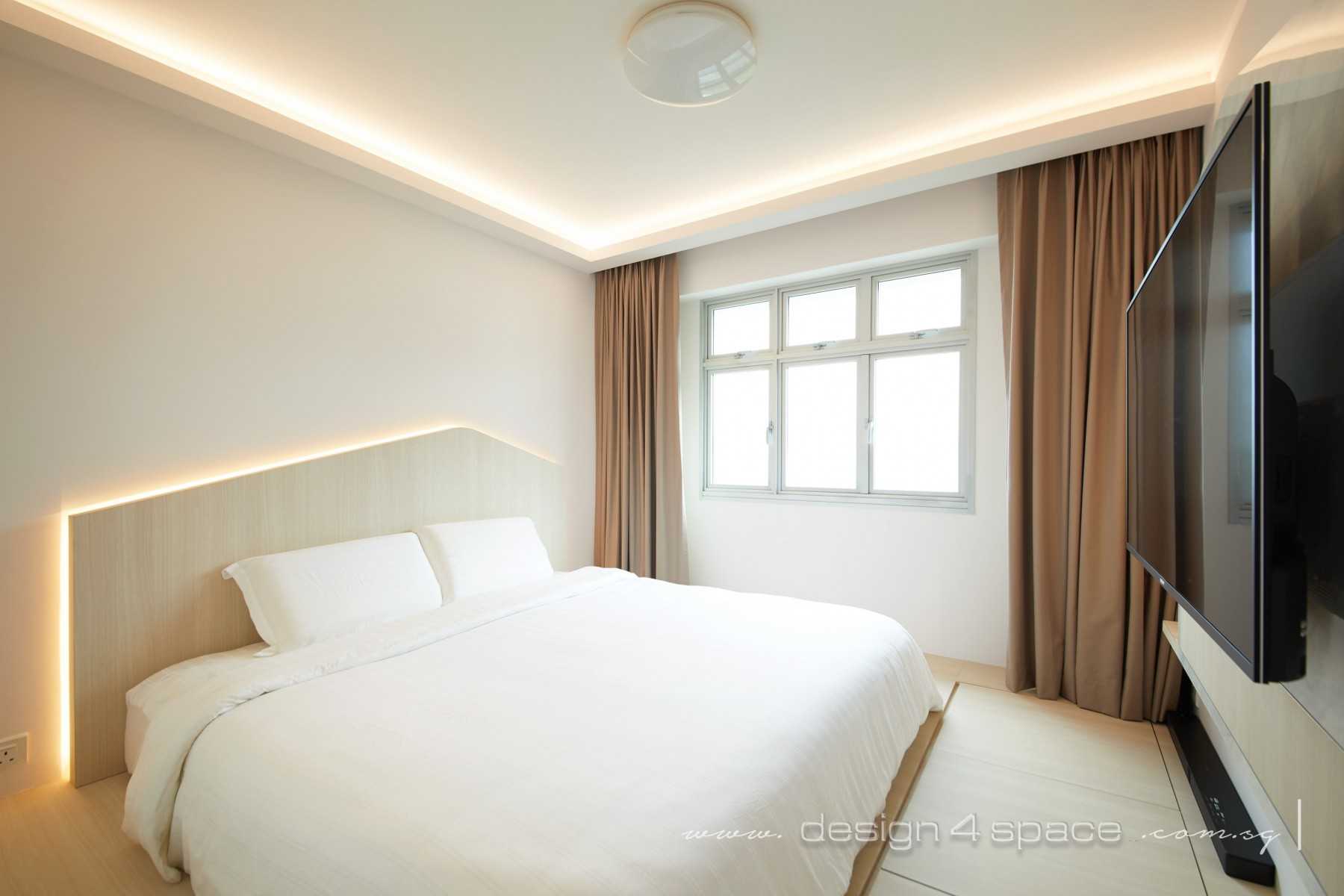 Modern Bedroom with Platform Bed and Drop Light