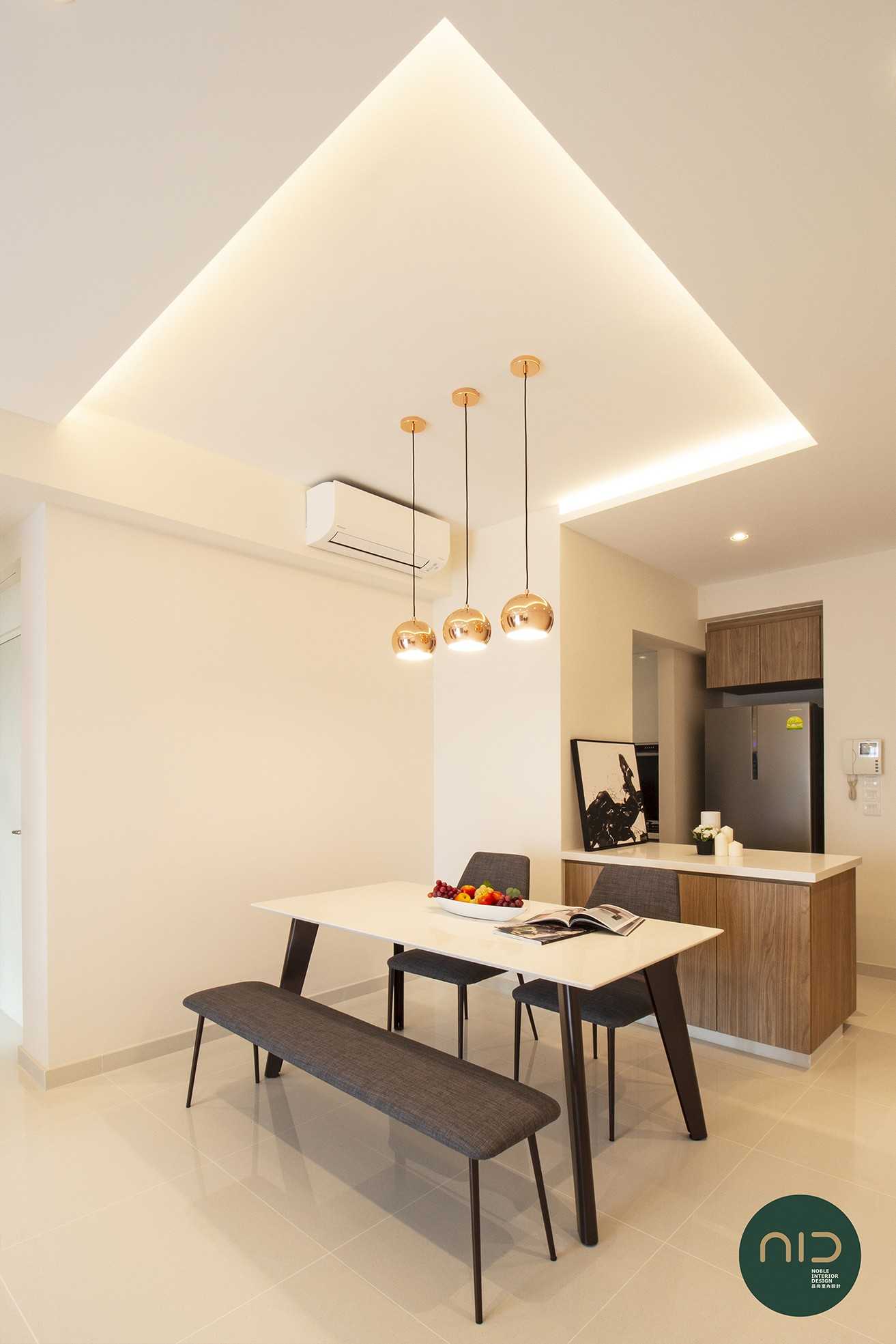 Modern Dining Room with Countertop and Cove Lighting
