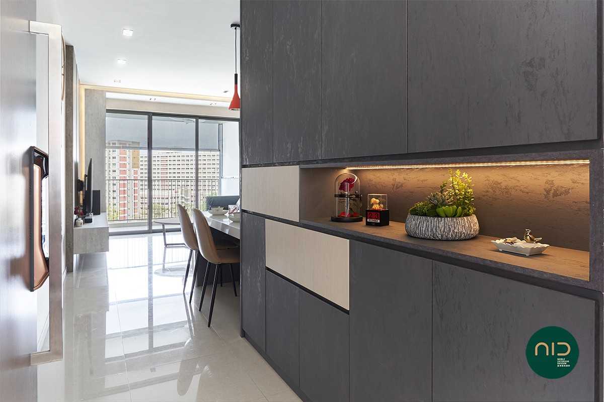 Modern Foyer with Storage Cabinets and Shoe Cabinets