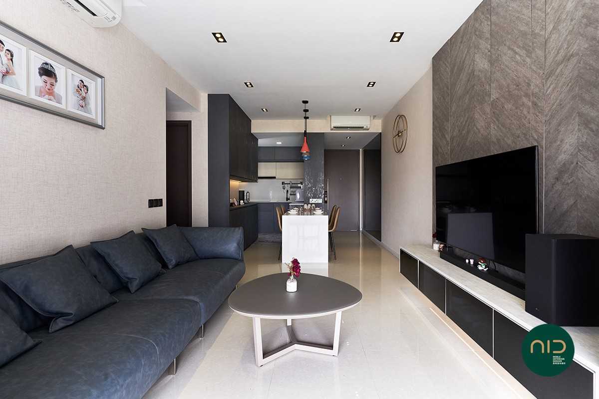 Modern Living Room with Countertop and TV Console