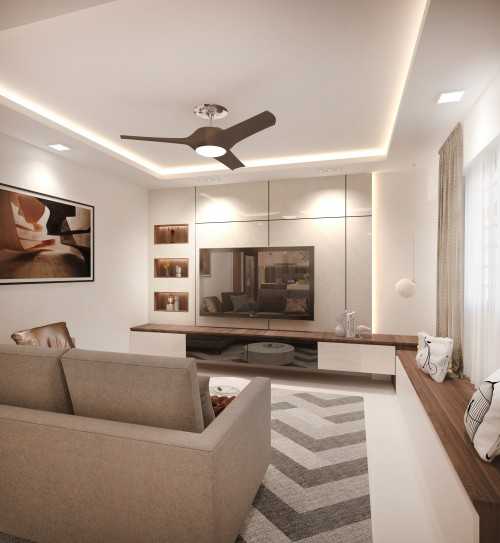 Minimalist Living Room at 30 Cassia Crescent