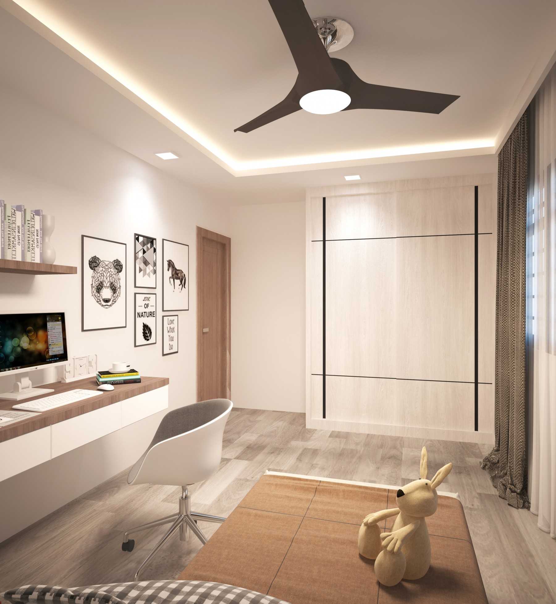 Minimalist Kids Room with Bookshelf and Children's Storage