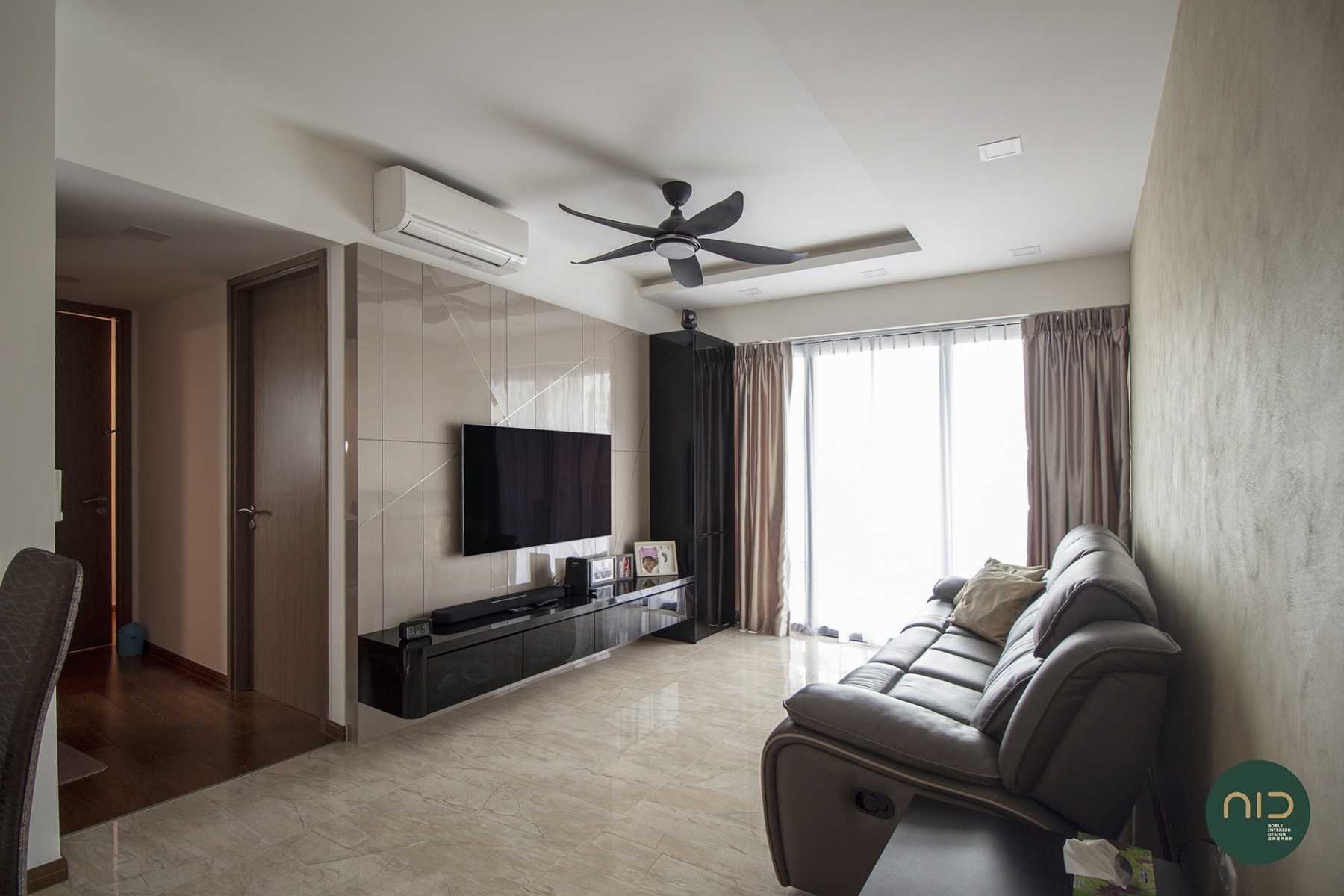 Modern Living Room with TV Console and Feature Wall