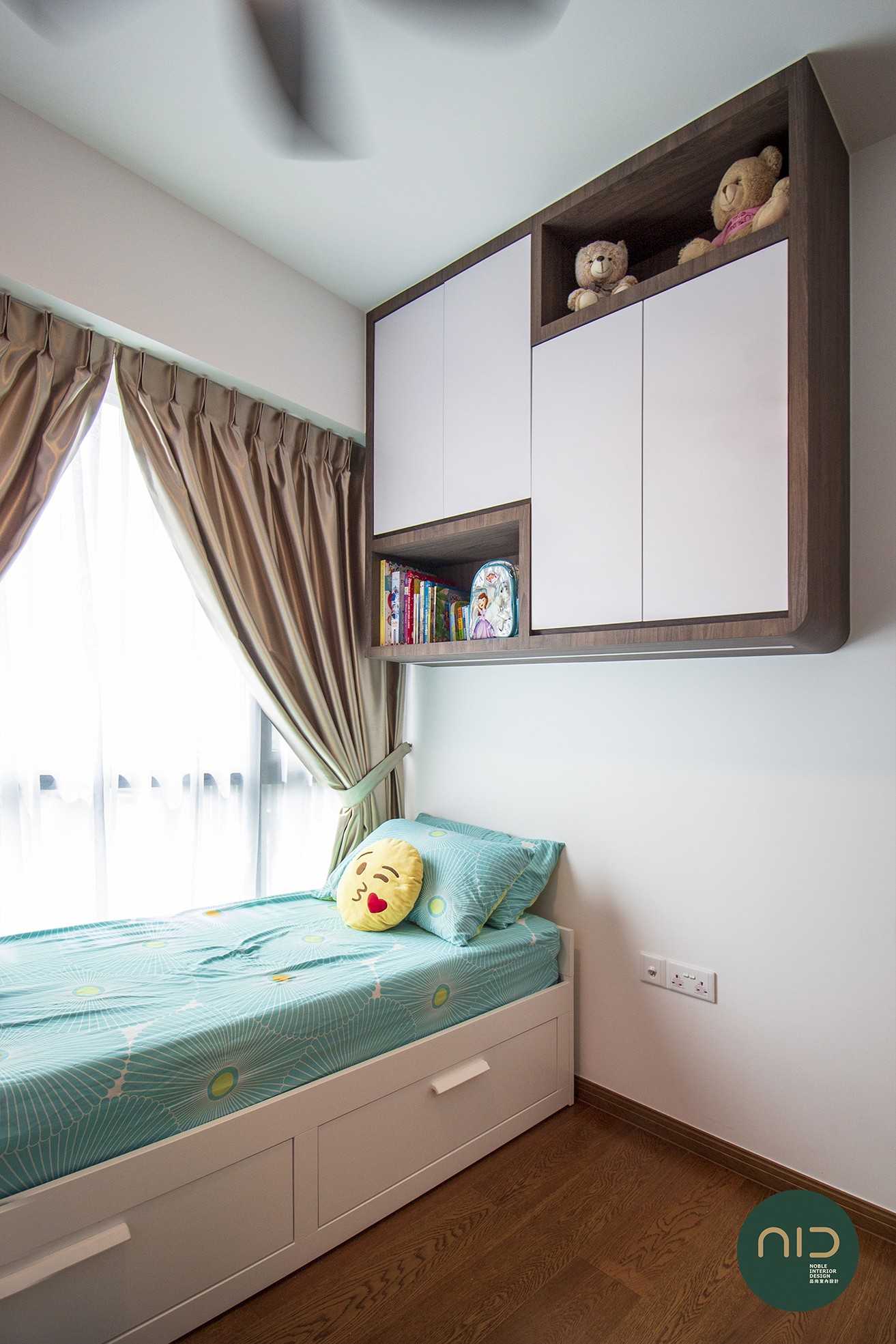 Modern Bedroom with Bookshelf and Storage Cabinets