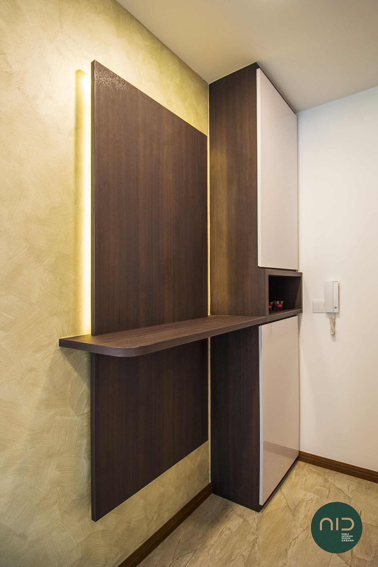 Modern Foyer with Feature Wall and Altar