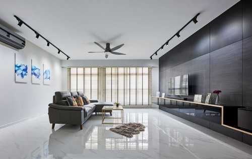 Modern Living Room at Punggol Bayview