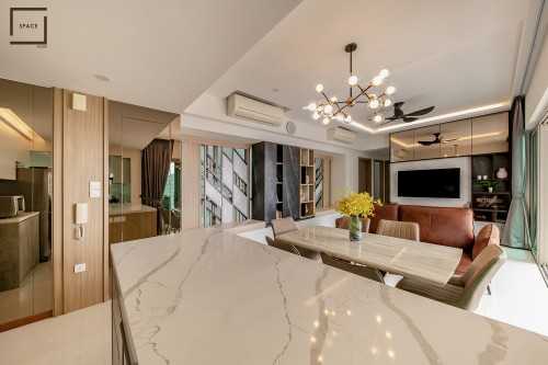 Contemporary Living Room at RESALE 3-ROOM CONDO @ TREVISTA