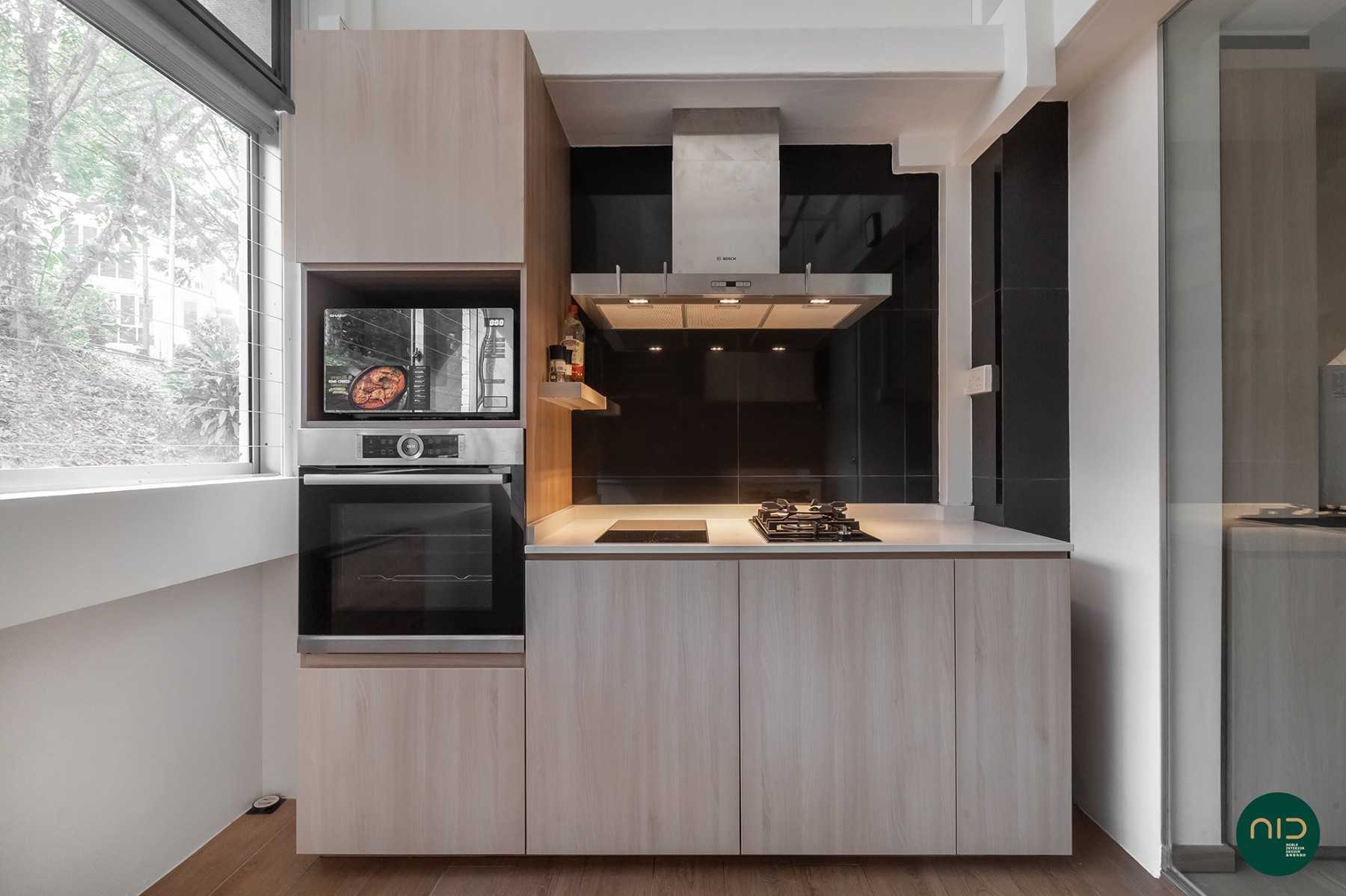 Modern Kitchen with Countertop and Window Grille