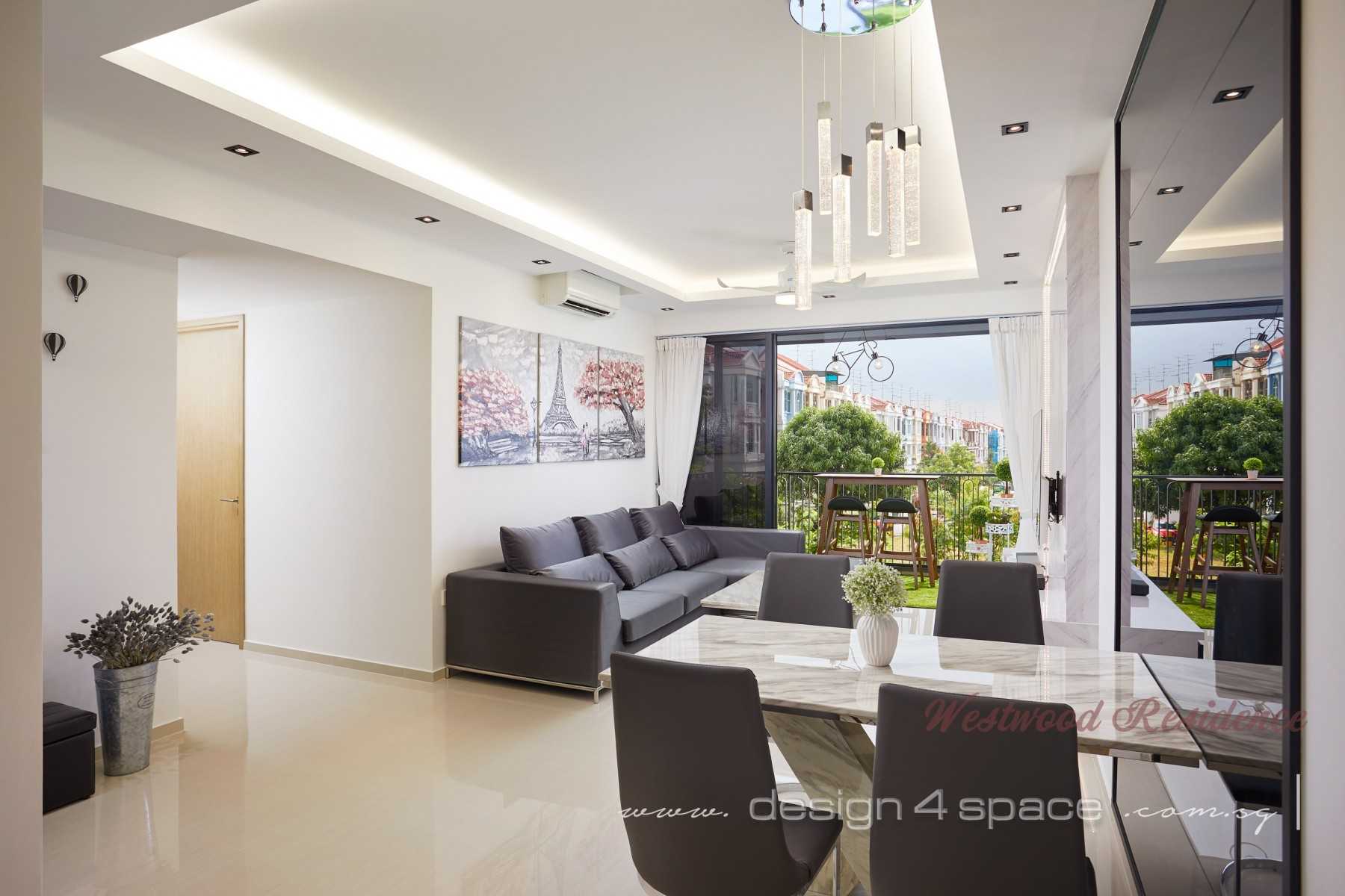 Contemporary Living Room with Feature Wall and Drop Ceiling