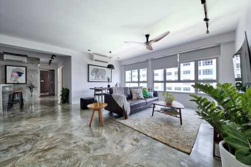 Industrial Living Room at Anchorvale Crescent