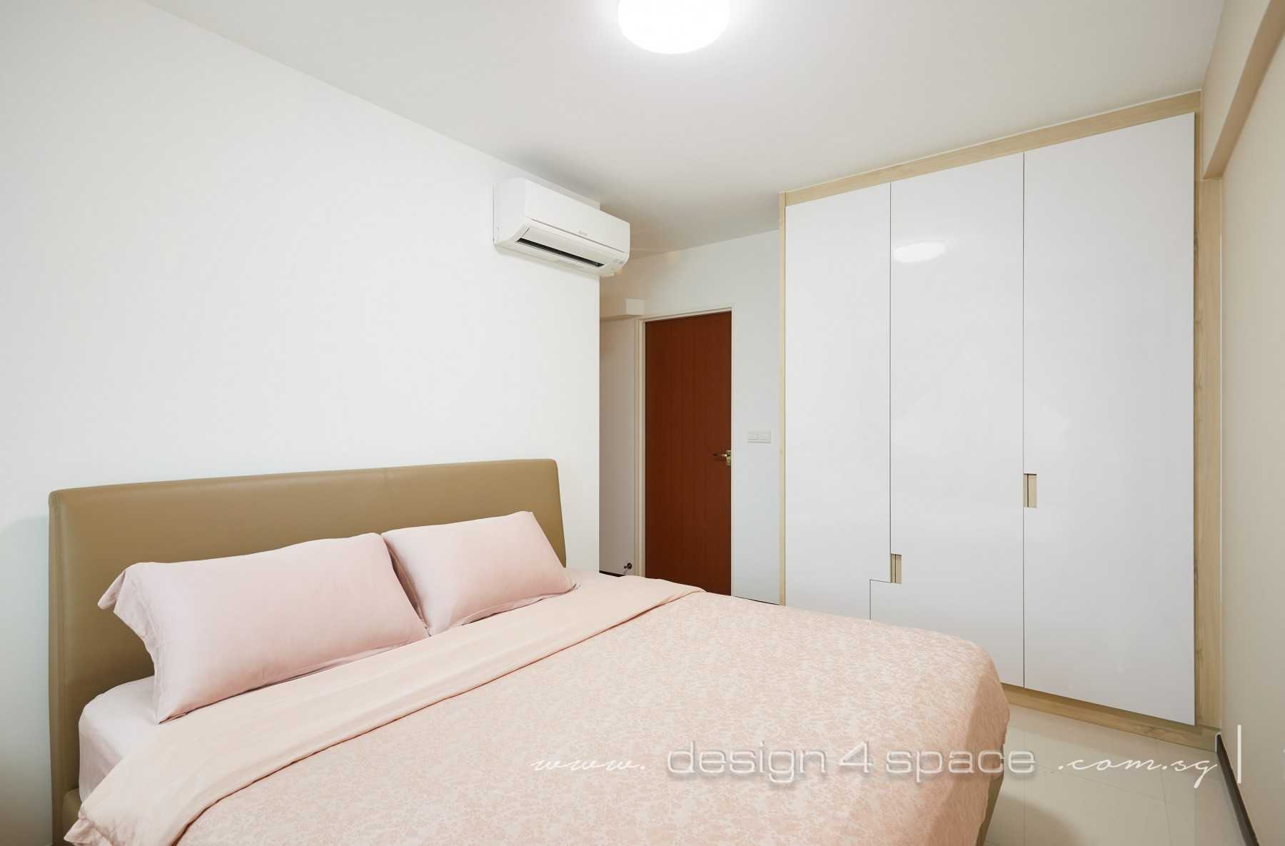 Scandinavian Bedroom with Homogeneous Tiles and Wardrobe