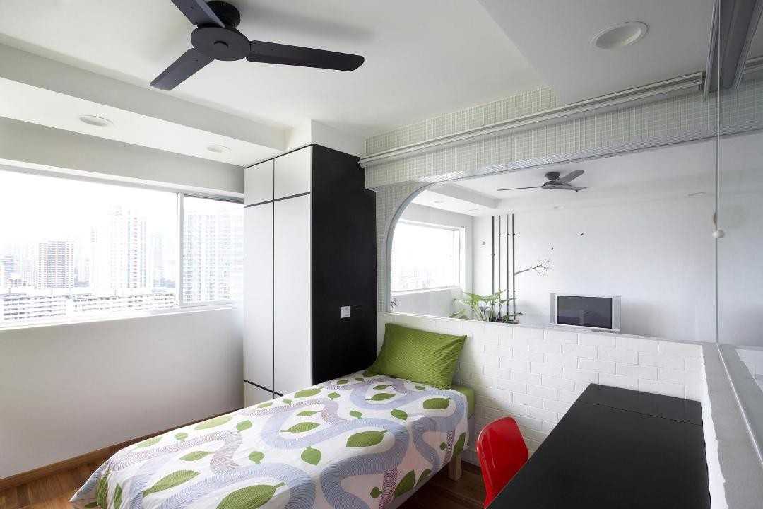 Scandinavian Bedroom with Wardrobe and Desk