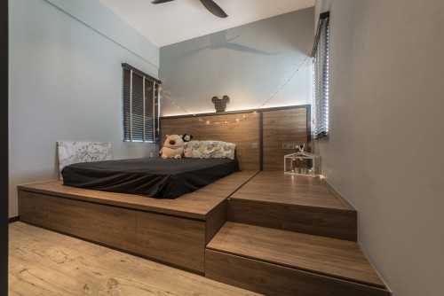 Contemporary Bedroom at H & M Apt