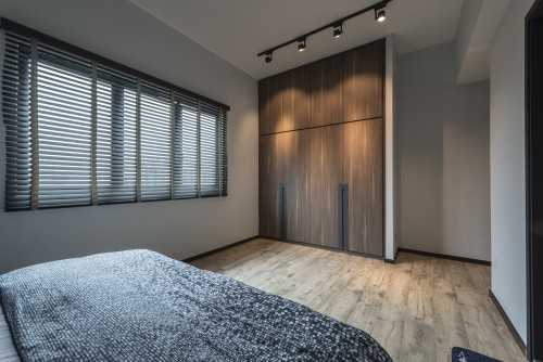 Contemporary Bedroom at H & M Apt