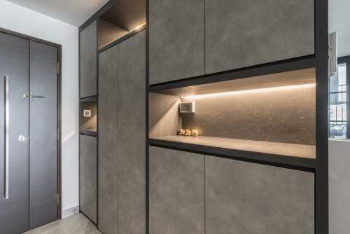 Contemporary Foyer at H & M Apt