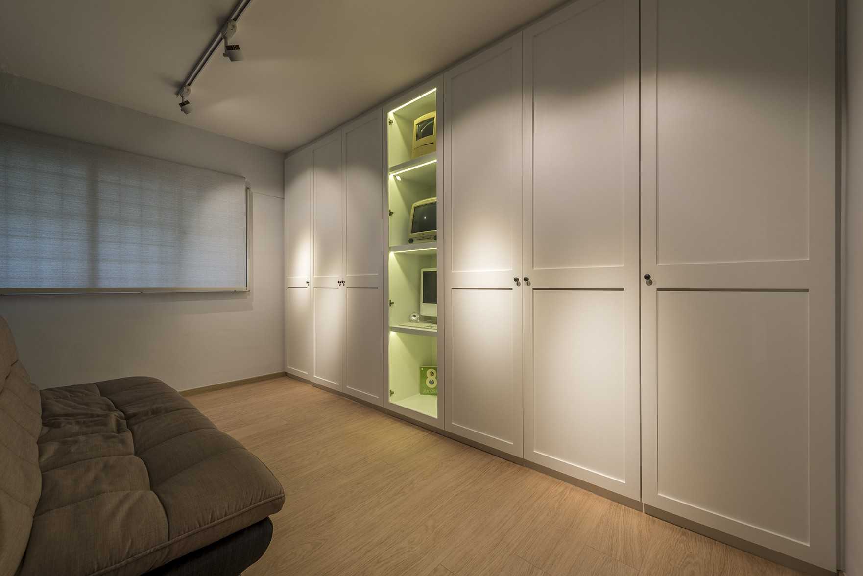 Country Bedroom with Wardrobe and Display Cabinets