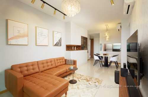 Modern Living Room at Hougang | Kingsford Waterbay