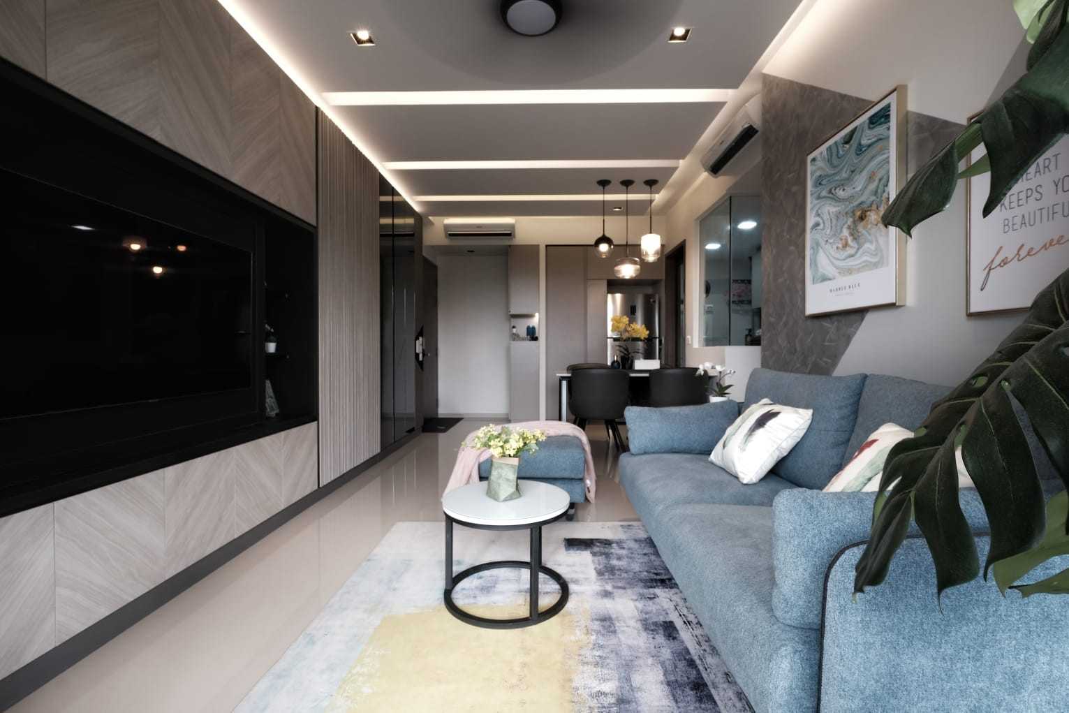 Modern Living Room with Feature Wall and Sofa